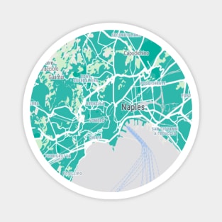 Naples light blue map Magnet